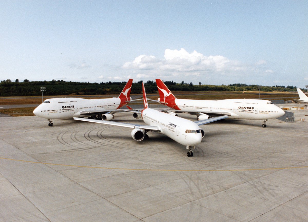 BoeingAirplanes's tweet photo. Happy 100th, @Qantas! We salute you on this special milestone and celebrate the many adventures you have made possible for Australians and passengers around the world. https://t.co/IWSdW4K0Pm