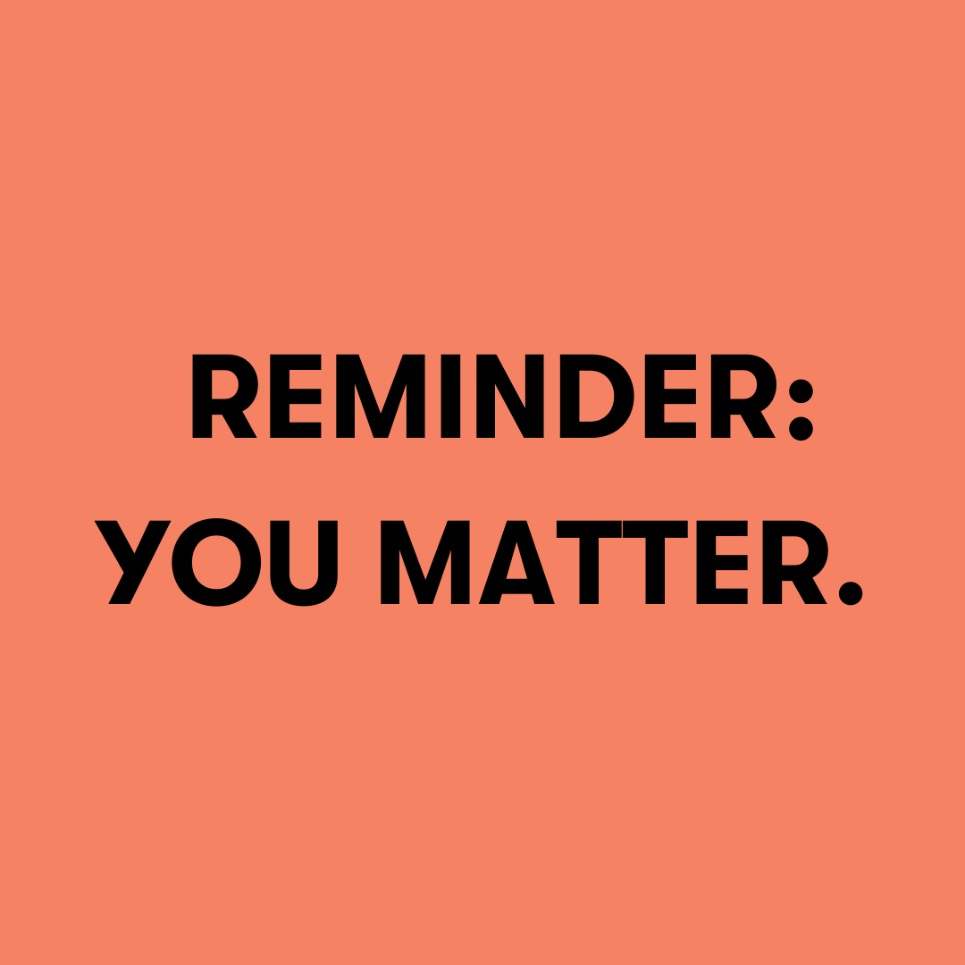 I just wanted to pop on your feed to let you know that: YOU MATTER ❤️ ⠀
⠀
There's this "expectation" to be happy, productive and motivated 24/7 x 365 days. But this isn't the case, and we can just try our best by taking a day at the time 🙏

#MentalHealthMatters #MentalHealth