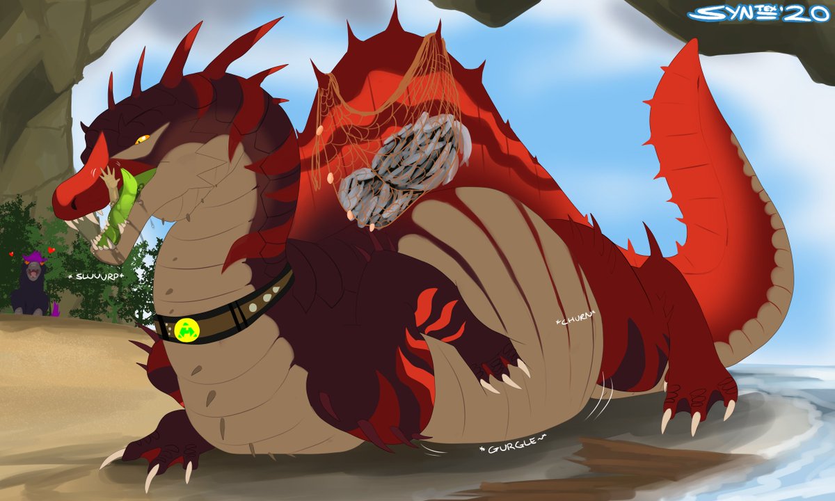 his spino sona after a mighty hunt #furry #furryartwork #vore #spino #spino...