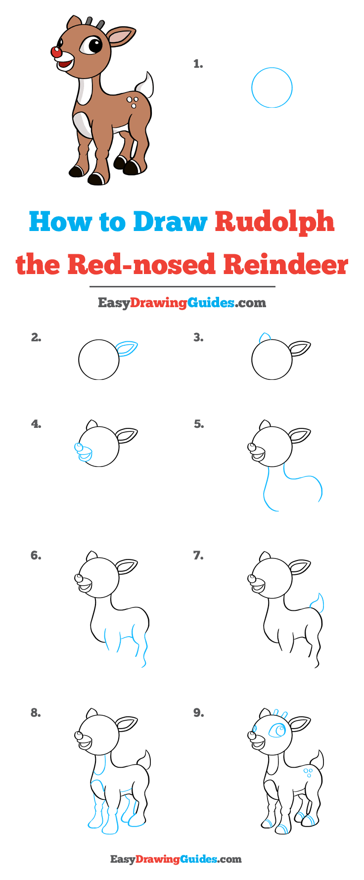 How to Draw a Cute Reindeer - HelloArtsy