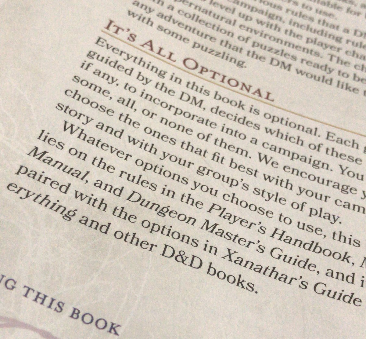 Up front—it’s all optional.