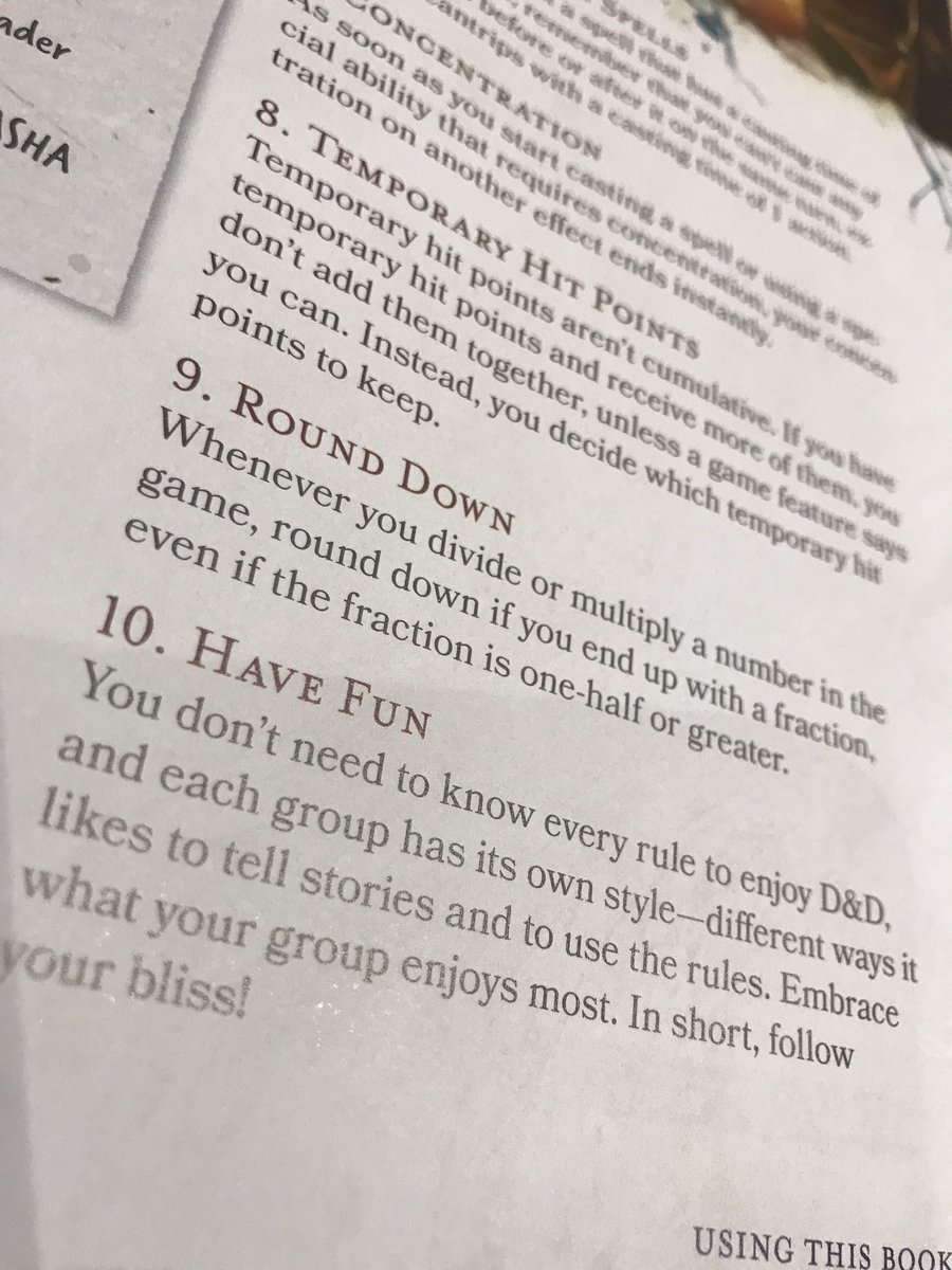Like Xanathar’s, it starts with 10 rules to remember, but adds one not explicitly written in that book. “Have Fun”.