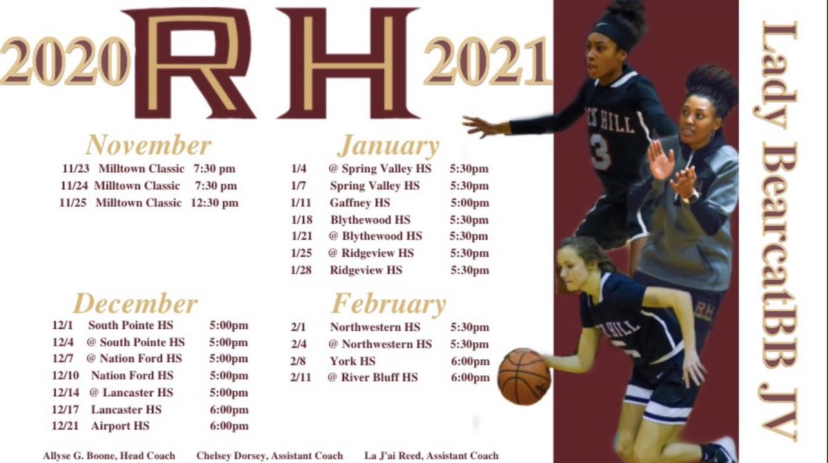 CoachKennyO's tweet photo. LadyBearcatBB JV 2020-21 Schedule ⁦@RHHSNEWS⁩ #BearcatPride https://t.co/71CLcZX5ZF