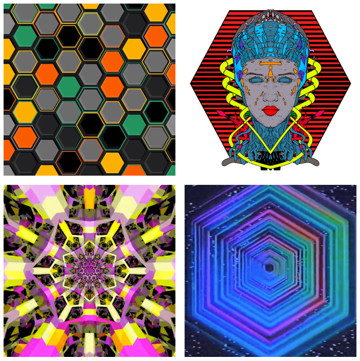 hexagontruth's tweet photo. Important #hexagonal #NFT acquisitions today from user 99visiones and @bayman1991. These tasteful pieces join existing work by @hexeosis and @thesarahshow, allowing me to finally fill out my 2x2 collection grid on @SuperRare_co. #cryptoart #hexagonalart #hexagonalconsciousness https://t.co/edqLhph1FP