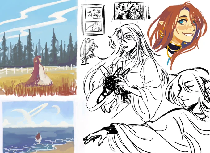another sketch page - I'm in a bit of an art slump these days so I'm just drawing this and that to hopefully get out of it! 