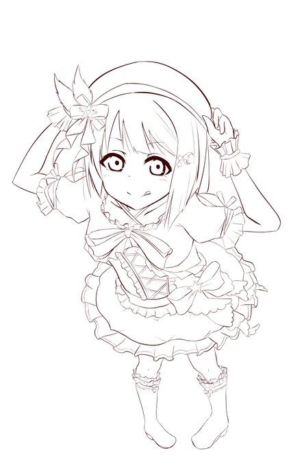 線画と塗った後のtwitterイラスト検索結果 古い順