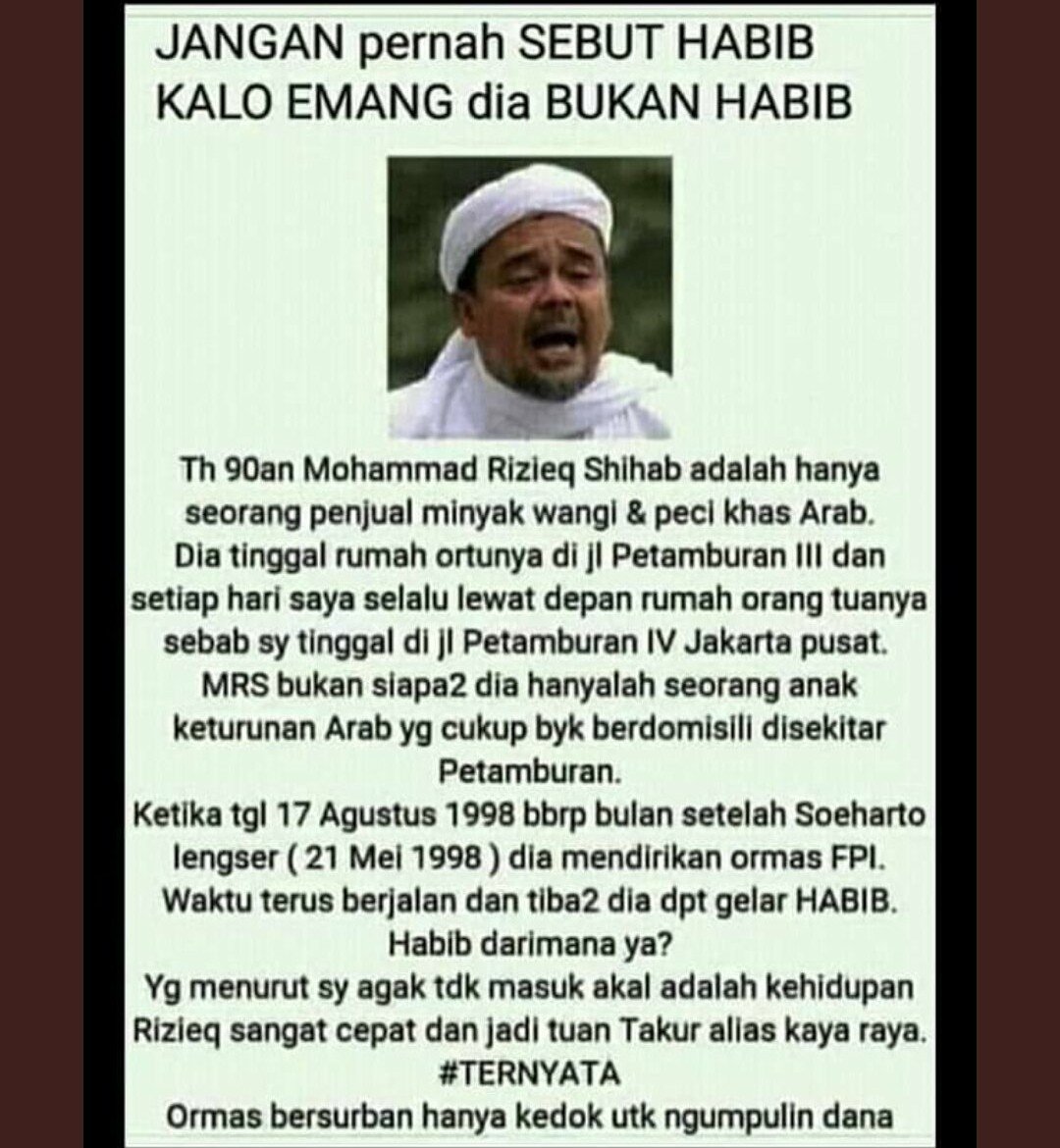 Gelar habib itu hanya dari para kadrun
#HRSBukanHabib