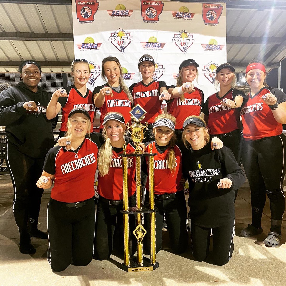 CRLemley's tweet photo. AGNB/BASE Showcase Champions; 6-0 weekend, outscored opponents 44-9.  #firecrackersoftball https://t.co/UDbVEzLiUu