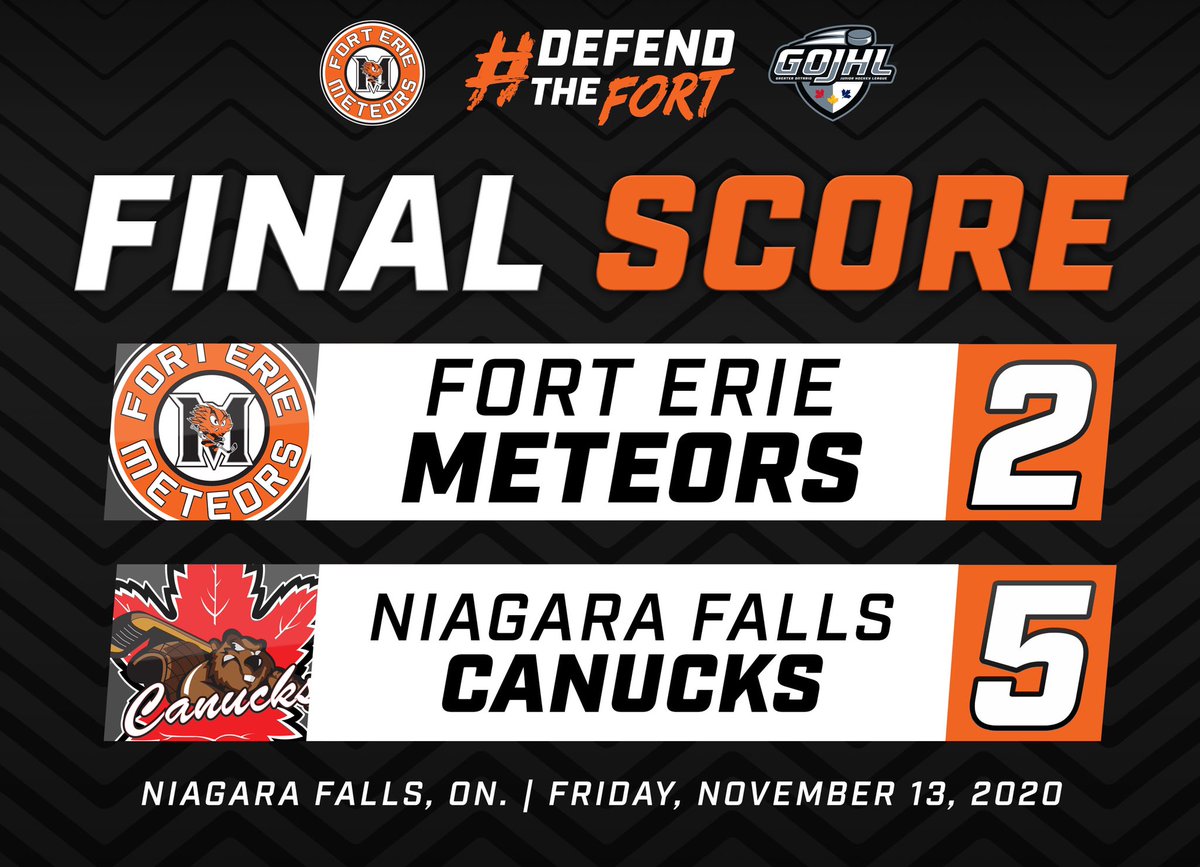 FEMeteors's tweet photo. A weekend split to start the 6 game series against @NF_Canucks. 

Goals on the weekend went to Difrancesco(2), Gould, Grella and Regina.  

Malachi Albrecht picked up the shutout at home in Saturday. 

#DefendTheFort🏰 https://t.co/cTaYYDZRAK