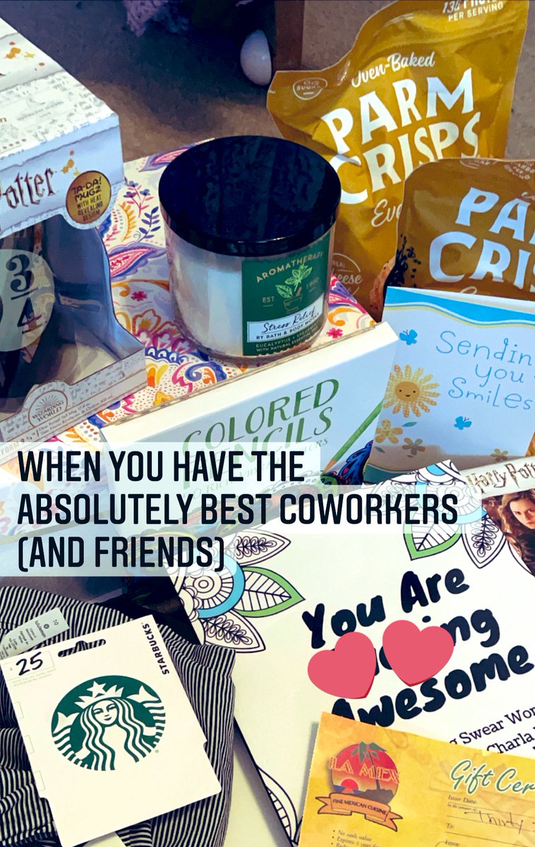 MsDalton6's tweet photo. The past few weeks have stretched me as both a human and a teacher. Today I was reminded that my school family has my back. Thank you to my WBO peeps for this amazing care package and filling my bucket. ❤️ https://t.co/HKETMdCh5N
