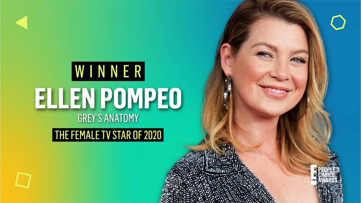 peopleschoice's tweet photo. A McDreamy appearance AND #TheFemaleTVStar of 2020?! This is a big week for #GreysAnatomy stans. 😍Congrats to our favorite surgeon on TV, @EllenPompeo! @GreysABC https://t.co/uBHnpjBdW9