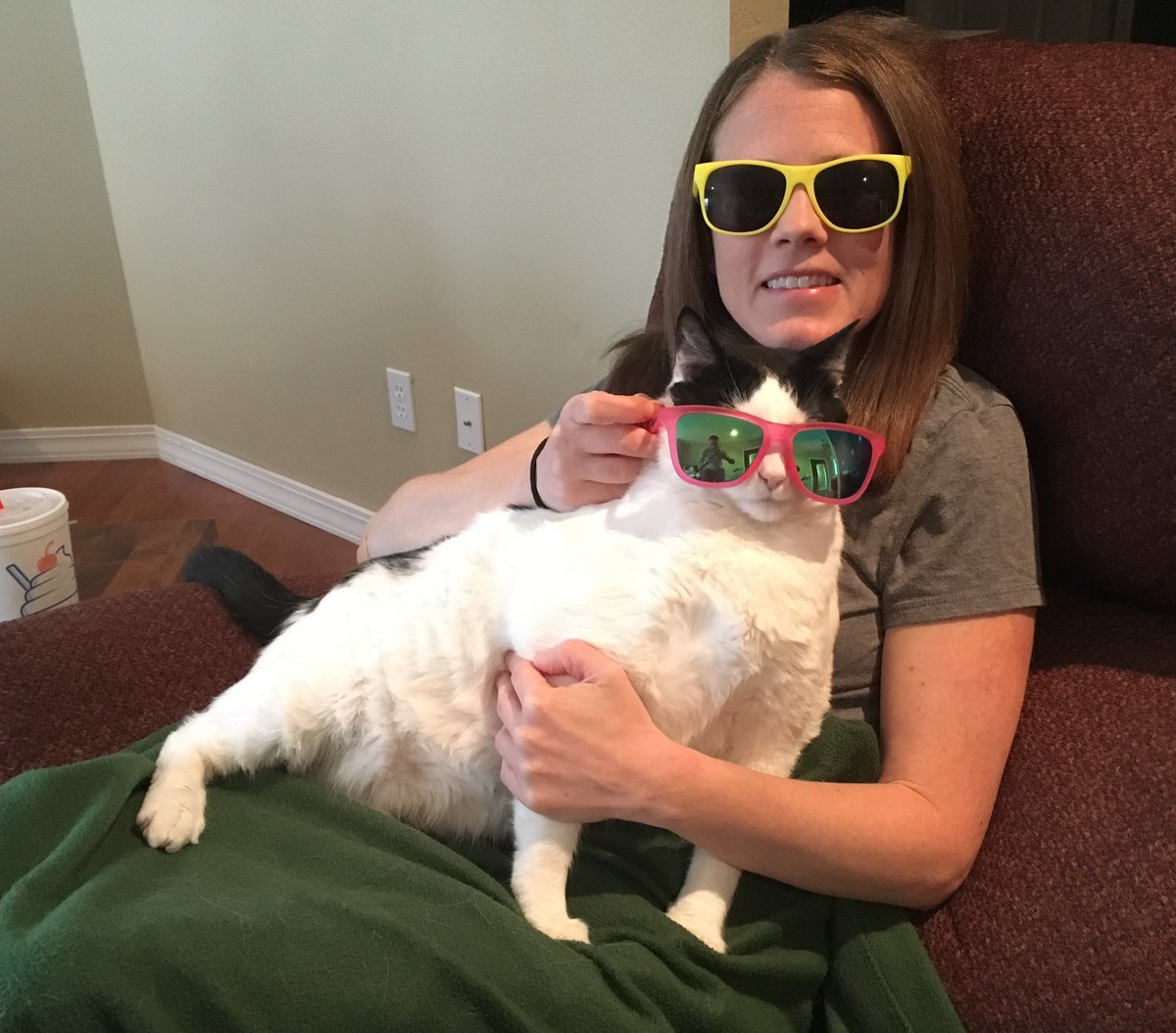 JennaMutz's tweet photo. @runcandice One of us had a migraine, the other was being supportive. https://t.co/L5KCwtmZvM