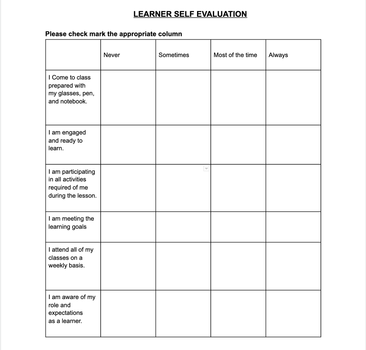 InspiredElemen1's tweet photo. Last week we completed a course evaluation! This week we completed a self-evaluation! After the evaluation, my learner reflected on how to improve her memory skills to ensure that she is remembering the concepts that we cover each week! @YEPeducation #LetsTeachAdults https://t.co/M7fcUQJigT