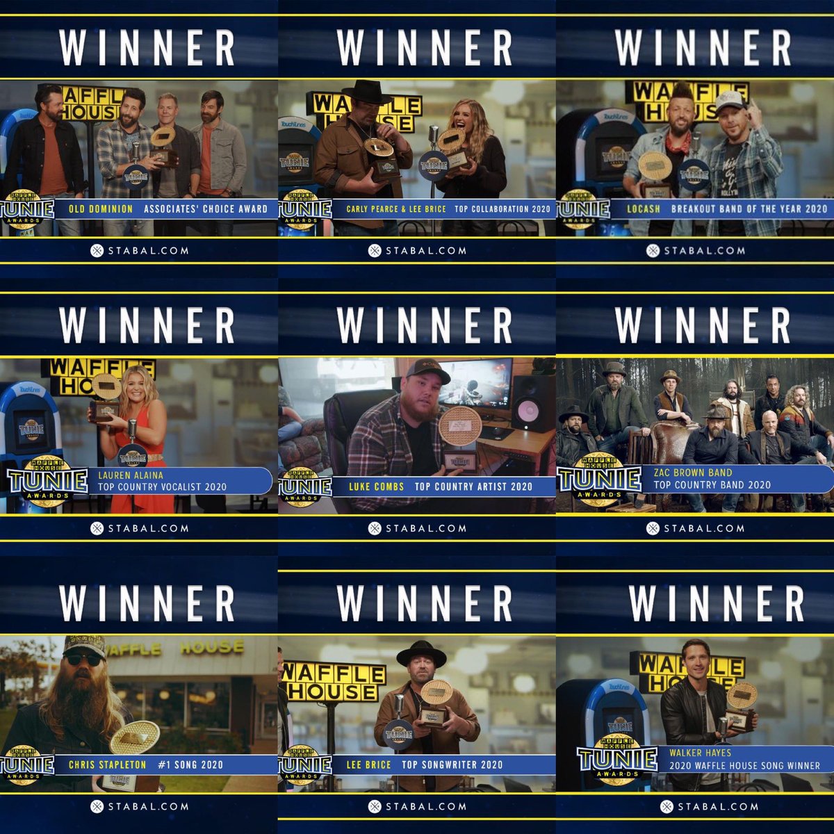 Congrats to the #CountryMusic artists who have are a part of the 2020 #Tunnie Awards presented by <a href="/WaffleHouse/">Waffle House</a>