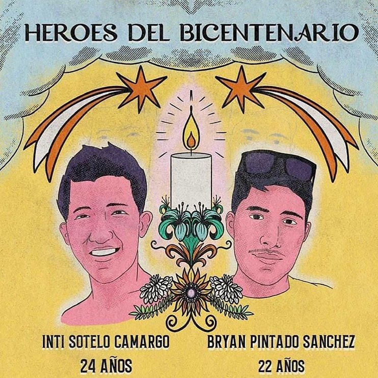 AngelesMileydy's tweet photo. Hoy Perú está de luto. Dos jóvenes fueron asesinados en las manifestaciones contra el actual gobierno. ¡Que Dios los tenga en la gloria, héroes nacionales! 🇵🇪🇵🇪🇵🇪
#LutoNacional #heroesdelbicentenario  #IntiSoteloHeroeNacional #BryanPintadoHeroeNacional #PeruvianLivesMatter https://t.co/Ex0qVFjmTQ