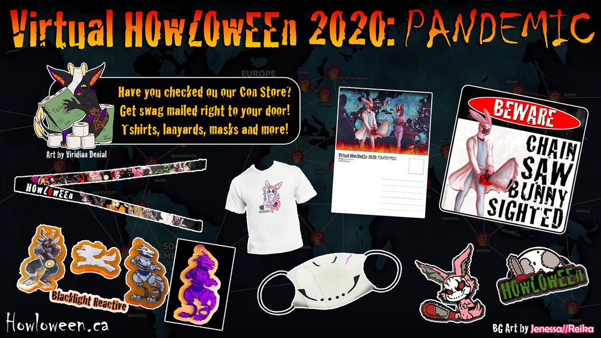 HowloweenCanada's tweet photo. 4 HOURS LEFT before #ConStore & Reg closes! Lots available at https://t.co/e2RBRraOqB ! Looking for physical BADGES? Go to https://t.co/hjVvXPQALW and register with a paid tier there.
#furrycon #howloween #halloween #mask #charms #lanyard #enamelpin #print #merch https://t.co/7JgZxURFfj