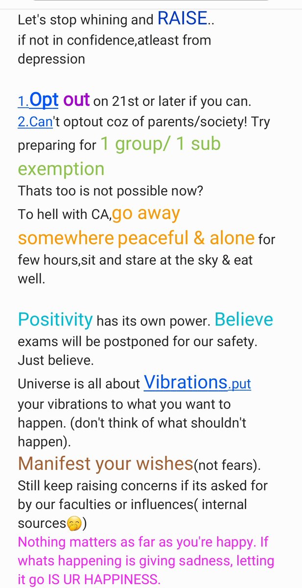 ___Happysoul__'s tweet photo. #ICAI_DENIES_JUSTICE
#icaiexamspostponement #ICAI_DENIES_JUSTICE #icaibeconsiderate
#letstudentslive
#mentalhealthmatters #icaiexamspostponement https://t.co/C0NTe1OGTC