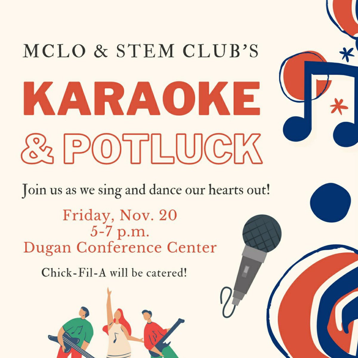 nu_mclo's tweet photo. Stop by our Karaoke &amp; Poluck event, in collaboration with STEM Club, before heading off-campus this Friday!

♥️Physical distancing and other safety precautions will be highly encouraged during this event.♥️ https://t.co/HX9P9Mo3xK