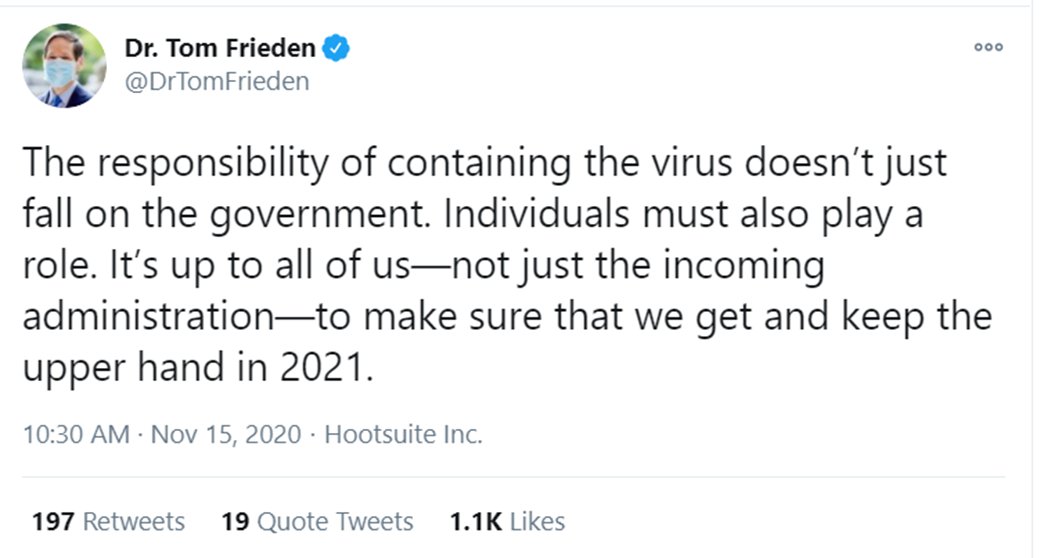 Virus gonna virus. I have yet to see convincing evidence that something a government has done was instrumental in suppressing transmission (maybe except for tiny and/or island nations). The only proven way to be safe is take good care of your immune system. (2/3)