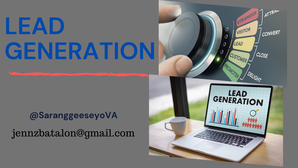 SarangGeeseyoVA's tweet photo. Lead generation is important to a business. Without it, a business will struggle to make sales and expand. Many businesses today are heavily dependent on Lead Generation as it generates traffic to their websites where they can convert leads into customers.
#VAforhire #Freelancers https://t.co/eDJTfmmemp