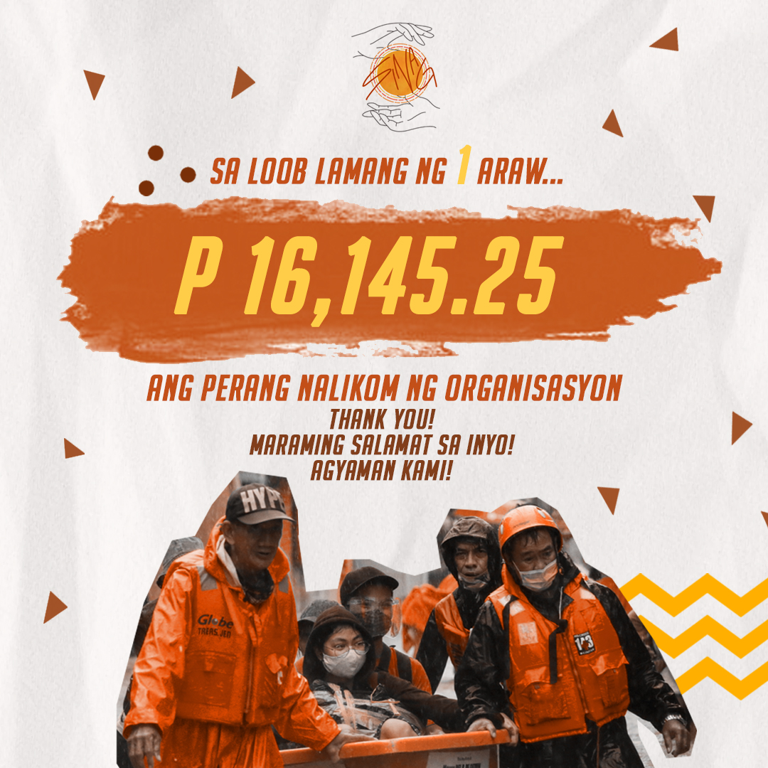 sinagtulong's tweet photo. ☀️

Thank you! Salamat! Agyamanak!

Sa loob lamang ng isang araw, ang SINAG ay nakalikom na ng Php 16,145.25 dahil sa inyong taos-pusong pagsuporta. Nais naming pasalamatan ang lahat ng nag-abot ng kanilang tulong sa pamamagitan ng mga donasyon. #SinagPagAsa #ReliefPH

(1/3) https://t.co/1IZQ7tCik3