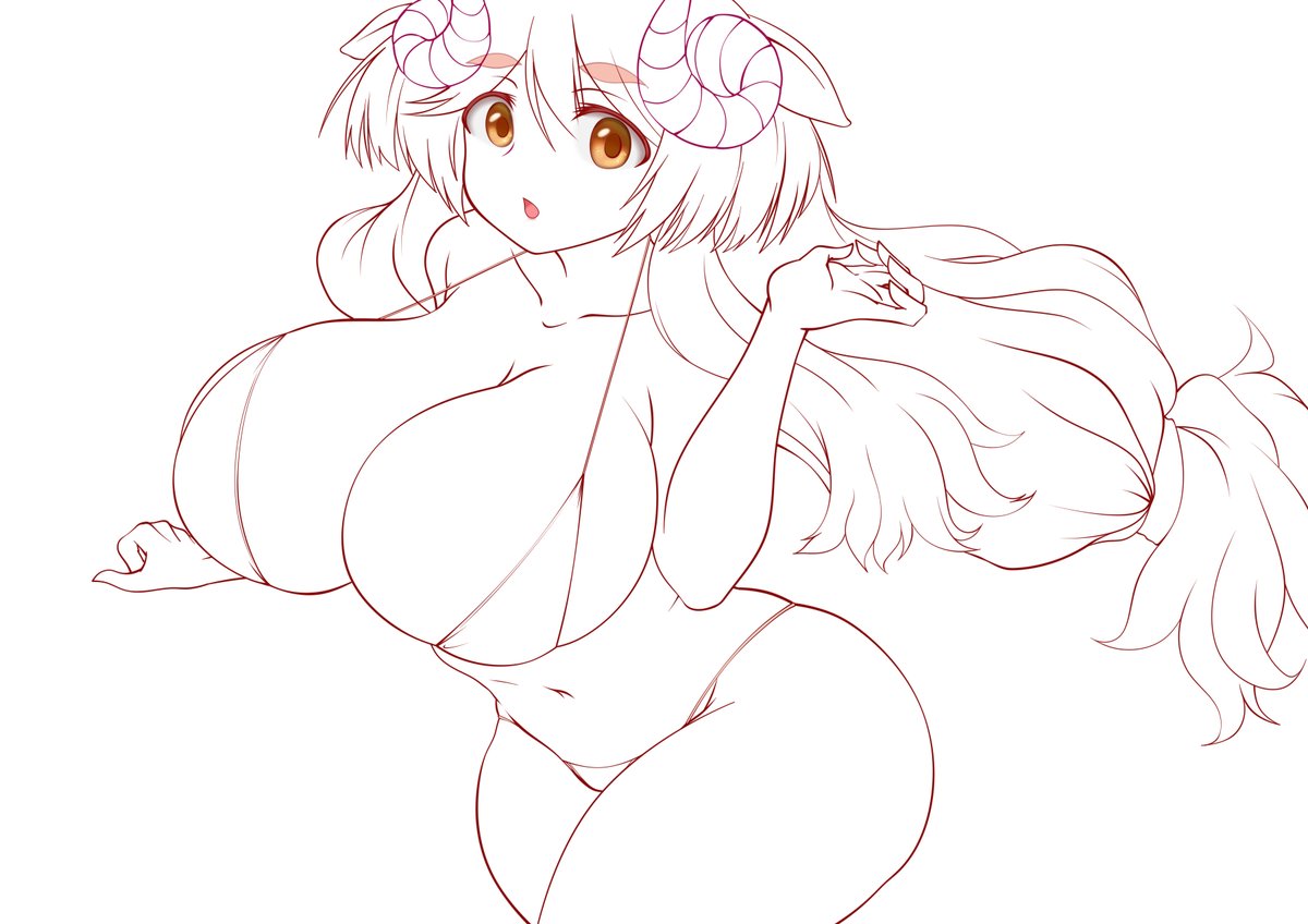 #皆さん線画と塗った後を見せてください
いつもの 