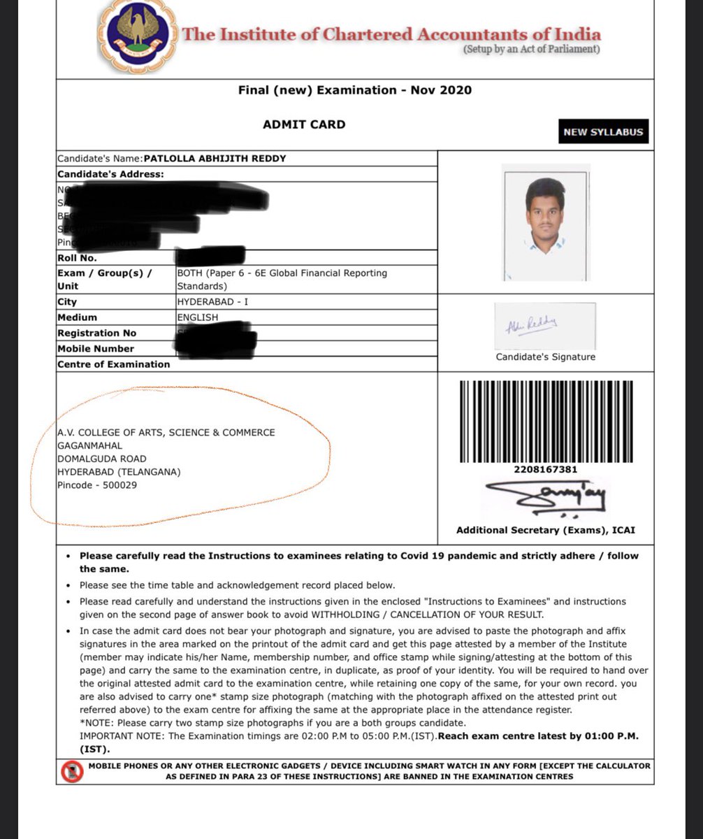 reddy_abhijith's tweet photo. Here I’m attaching the proof that my CA centre is also been allotted for both PG and BCom exams.
PG exams running now and BCom from 23/11/2020.  @ajain_aca @dildanimaada #icaiexam #icaiexampostponement #ICAI_DENIES_JUSTICE https://t.co/G7cltSngye