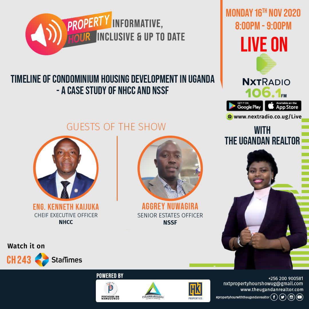 MethiaLydiaN's tweet image. Are you into real estates or property? This is the perfect show for you to watch!👍

The Nxt Property Hour on  @nxtradioug 8-9pm happens every monday dissecting the history of condominium development in Uganda.  

Hosted by @KiraboViola #NXTPropertyHour