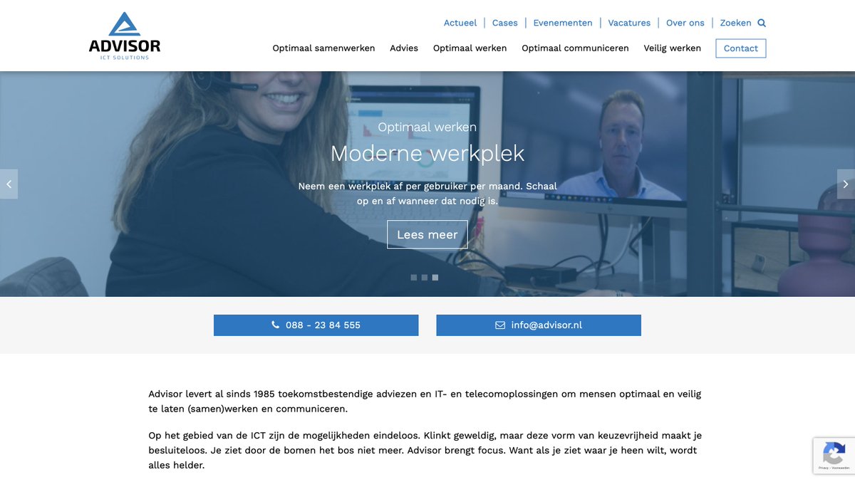 Groot #nieuws! 
Na hier lang naartoe gewerkt te hebben, is afgelopen week onze nieuwe #website #live gegaan! Neem vooral een kijkje op advisor.nl.