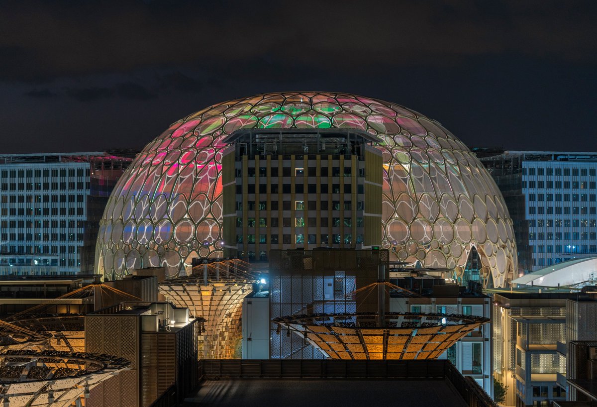 ExpoPavilionLU's tweet photo. DID YOU KNOW the Al Wasl Dome, the iconic centerpiece of the #Expo2020 site, will allow the largest 360-degree projection in the world, which can be viewed from both inside and outside? “Al Wasl” is the Arabic word for “connection” #LUexpo2020dubai #Expo2020dubai #AlWaslPlaza https://t.co/tDhxlGD72s