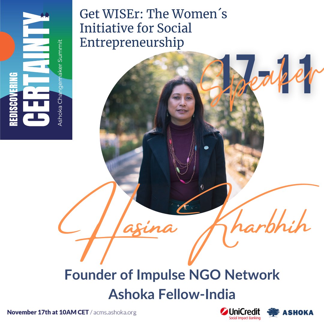 AshokaArabWorld's tweet photo. Working to end human trafficking worldwide, @HasinaKharbhih &her organization @ImpulseNGO are perfect example of #scalingDeep in action. Hasina will be participating in “#GetWISEr: Women's Initiative for #SocialEntrepreneurship”. Join us 17 Nov 11am GMT+2 https://t.co/0ItpDvnuRm https://t.co/QqNpOPW6zA