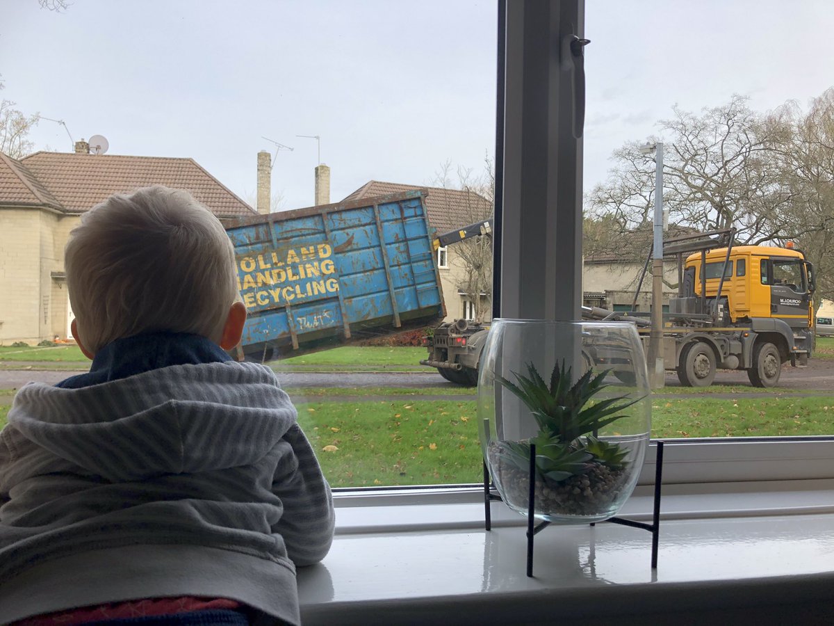 Not sure what it’s for, but we enjoyed watching this container being unloaded this morning. #bigtrucks #wheels #ToddlerLife