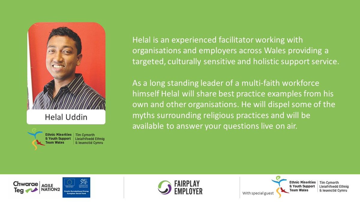 chwaraeteg's tweet photo. Webinar: Supporting religious observance in the workplace.
This Wednesday our expert panel will discuss legal workplace protections and share practical solutions for employers to implement.
📆10am, 18th November
👉 https://t.co/pidpe3NEP7
#InclusiveWorking #EUFundsCymru https://t.co/AbP5KmLSyO