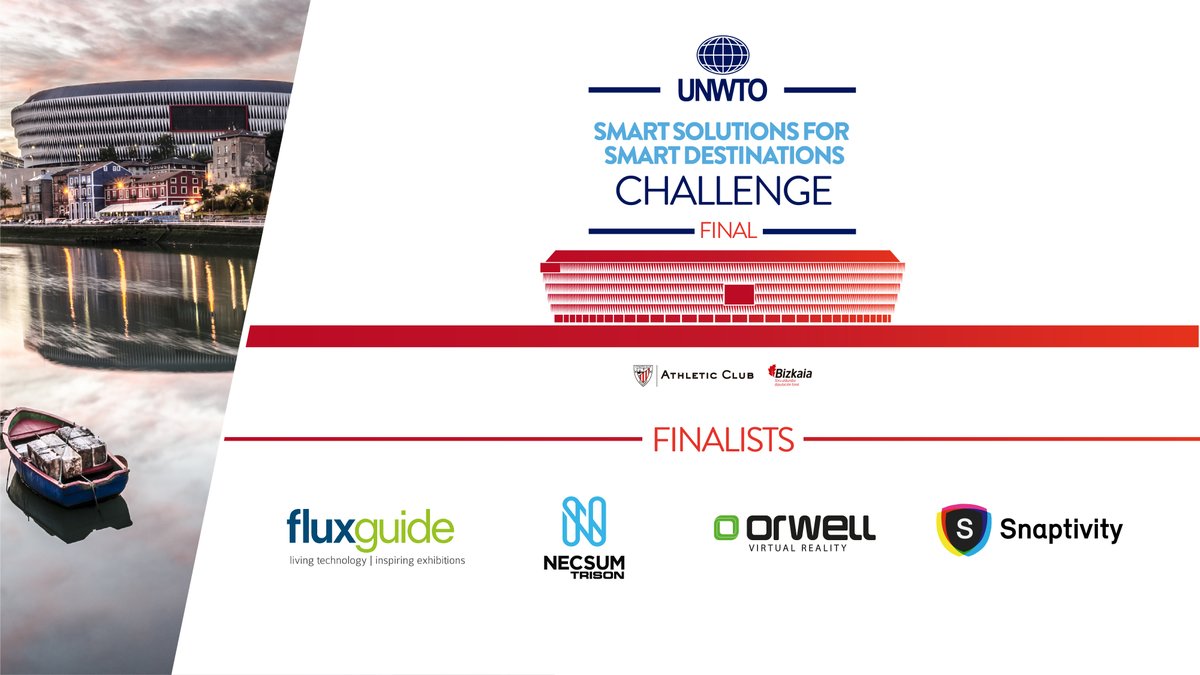UNWTO's tweet image. 🔴LIVE NOW from San Mamés Stadium in Bilbao, Spain!
Follow the presentation of the finalists of the Smart Solutions for Smart Destinations Challenge!

🏟️Discover the ideas that shape the future of tourism with innovation and technology.
Join us! 👉youtube.com/watch?v=f4eCyQ…