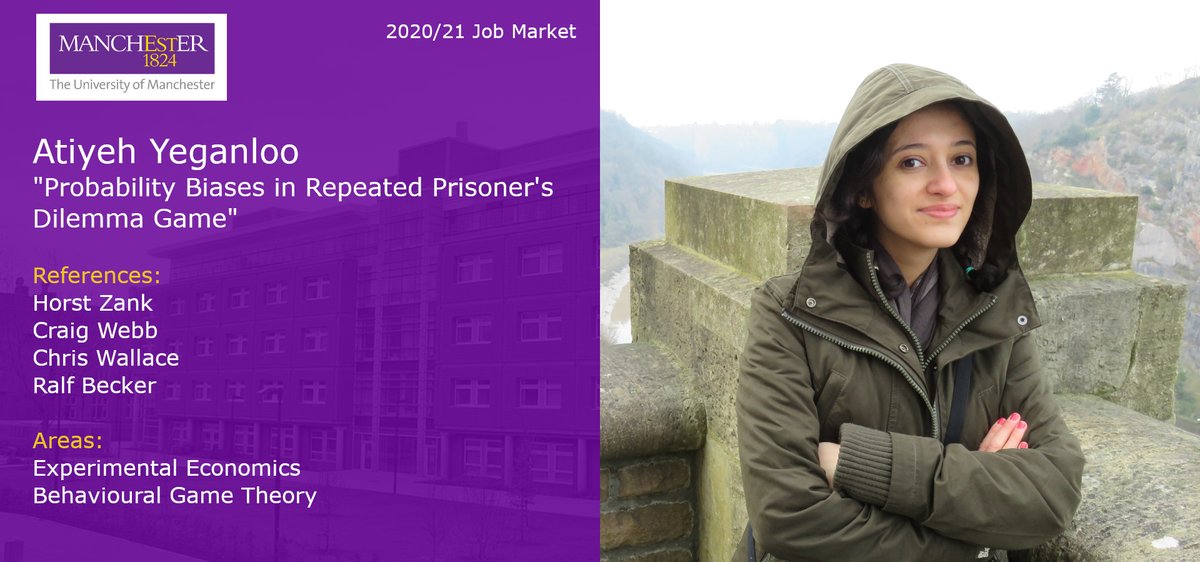 Manchester Economics (@manunieconomics) on Twitter photo We are pleased to introduce Atiyeh Yeganloo, a 2020 #EconJobMarket candidate at <a href="/ManUniEconomics/">Manchester Economics</a>. Her research areas are experimental economics and behavioural game theory. You can find her JMP here: tiny.cc/akq4tz #EconTwitter We are pleased to introduce Atiyeh Yeganloo, a 2020 #EconJobMarket candidate at <a href="/ManUniEconomics/">Manchester Economics</a>. Her research areas are experimental economics and behavioural game theory. You can find her JMP here: tiny.cc/akq4tz #EconTwitter