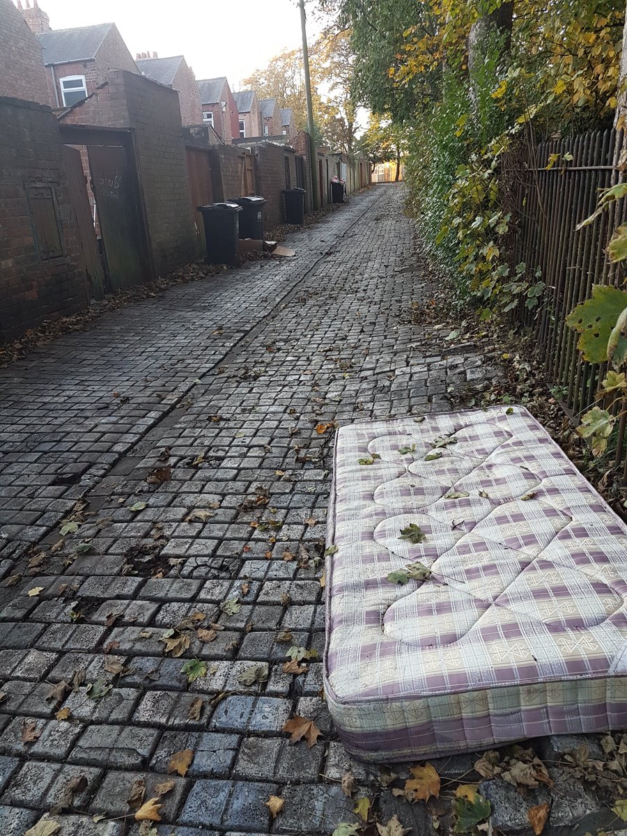CddfrsR's tweet photo. Matilda the mattress is scared! She should be with other mattresses, safe &amp; secure at the Household Waste Recycling  Centre, not alone down some back ally. She's at risk...she can hear them coming, encouraging each other to start fires. What if She is next? @CDDFRS https://t.co/Kp0mB4qr5P