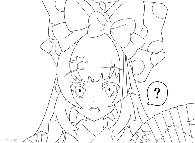 #皆さん線画と塗った後を見せてください 
いつものタグ便乗でございます☆
(エエエエエエ)

なんか線画怖いな 