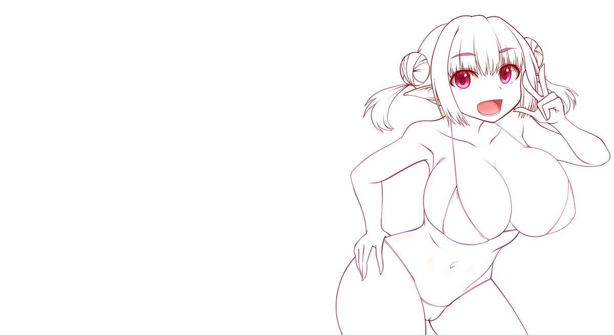 #皆さん線画と塗った後を見せてください
いつもの 