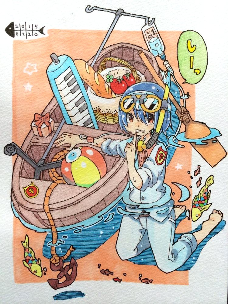 コピックと絵具 #皆さん線画と塗った後を見せてください 