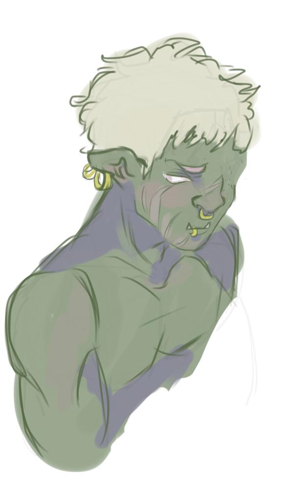 doraiman4's tweet photo. (SKETCH) back to the time i was so mad i couldnt make a twink ogre in Skyrim i just decided not to play https://t.co/18YW6PyW9q