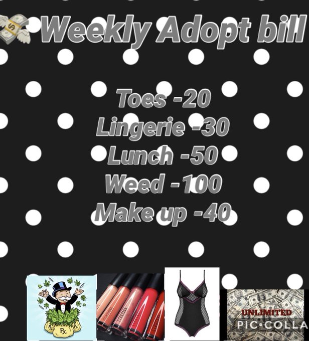 Adopt a weekly bill for The Money Mistress!! Debtcontract Whalesubs Findom find blackdomme femdom Paypig