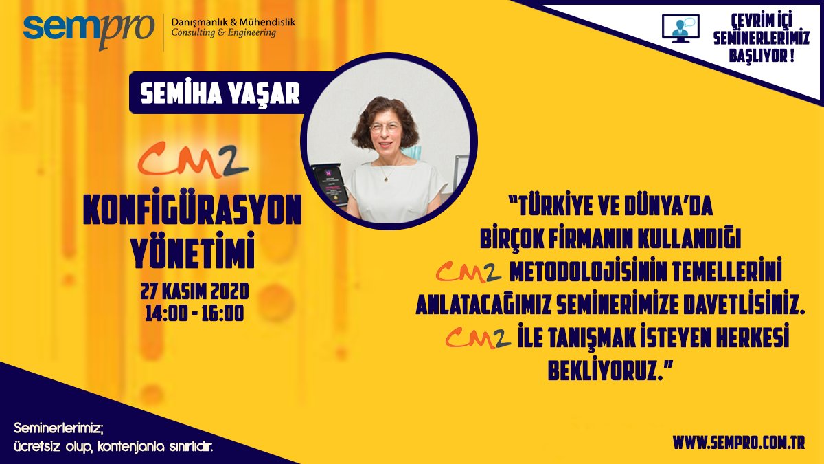 SemproLtd's tweet photo. Türkiye’de ve Dünya'da birçok firmanın kullandığı CM2 metodolojisinin temellerini anlatacağımız ücretsiz seminerimize, CM2 metodolojisiyle tanışmak isteyen herkesi bekliyoruz.
Seminerimize kayıt olmak için aşağıdaki linki kullanabilirsiniz.
https://t.co/1xufmmperK
@SemihaYasar https://t.co/gEMQChuJ00