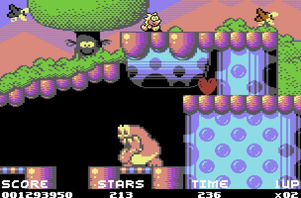 The C64 is capable of incredible beautiful graphics, but for my money, nothing matches the gameplay of Crossroads 2.Although wow there are some gorgeous games on this box, check out Mayhem in Monsterland.