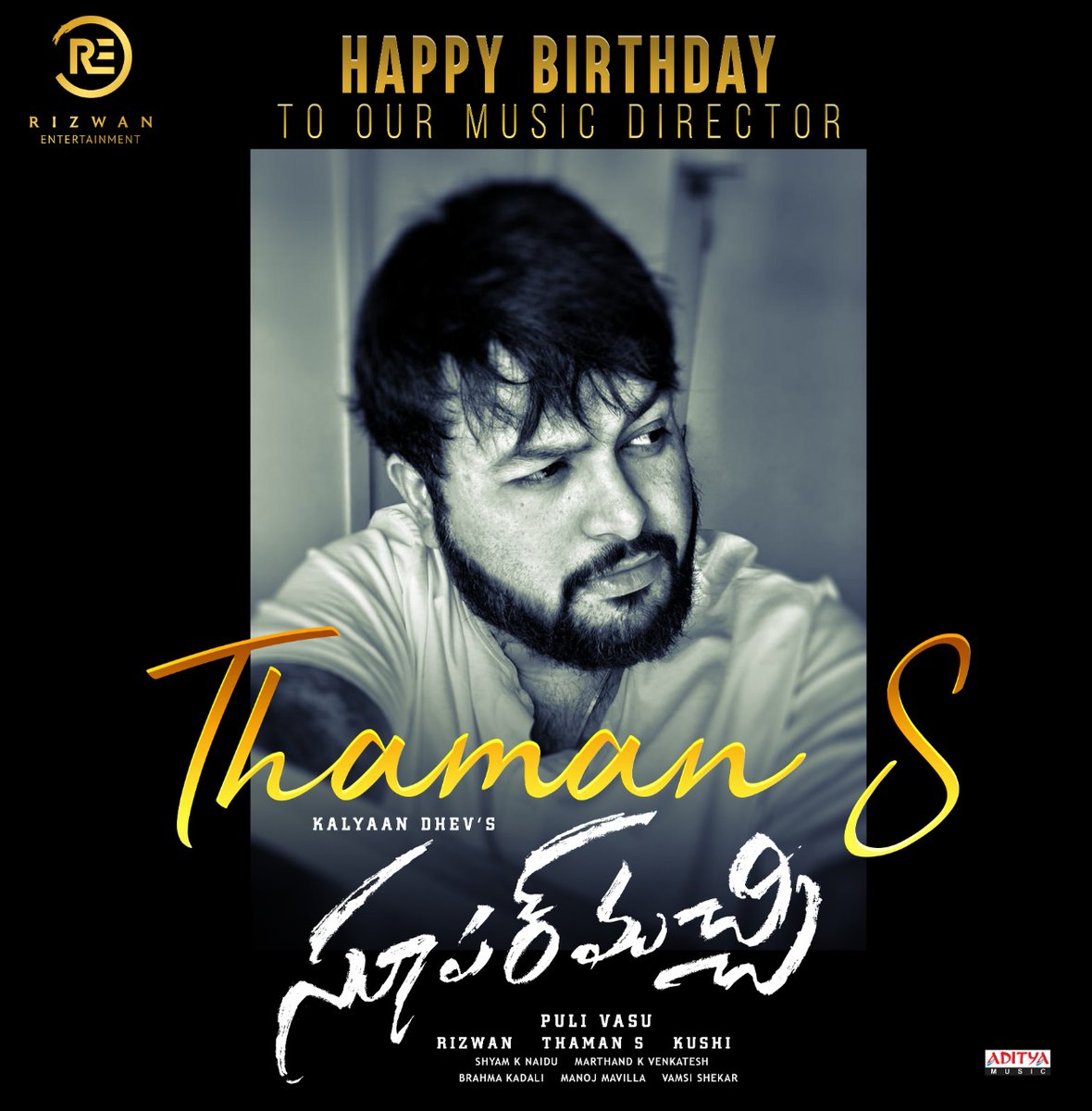 MPrapancham's tweet photo. Wish you a very Happy Birthday   @MusicThaman
 Have a great successful year ahead Multiple musical notesHugging face  #HappyBirthdayThaman https://t.co/ex5tkKRw8a