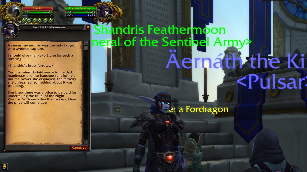 Aernath's tweet photo. Doing the #Alliance side of the #DeathRising event quests in #WorldOfWarcraft and I remembered to speak with the NPCs this time, 

and...

#NightWarrior #Tyrande 

... #DarkSide confirmed ;) https://t.co/06j2ZKX52T