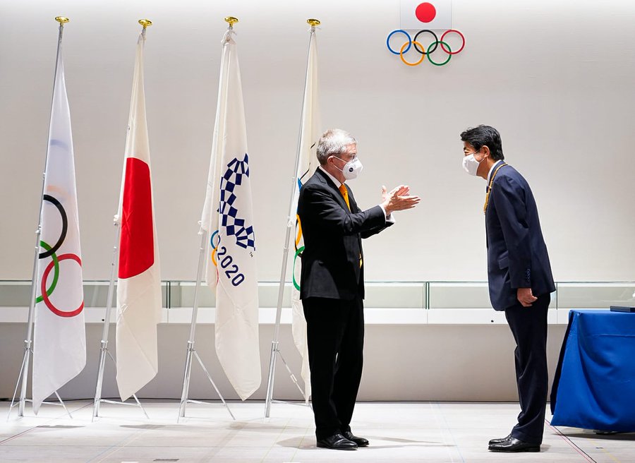 Former Japanese Prime Minister Abe Presented With Gold Olympic Order