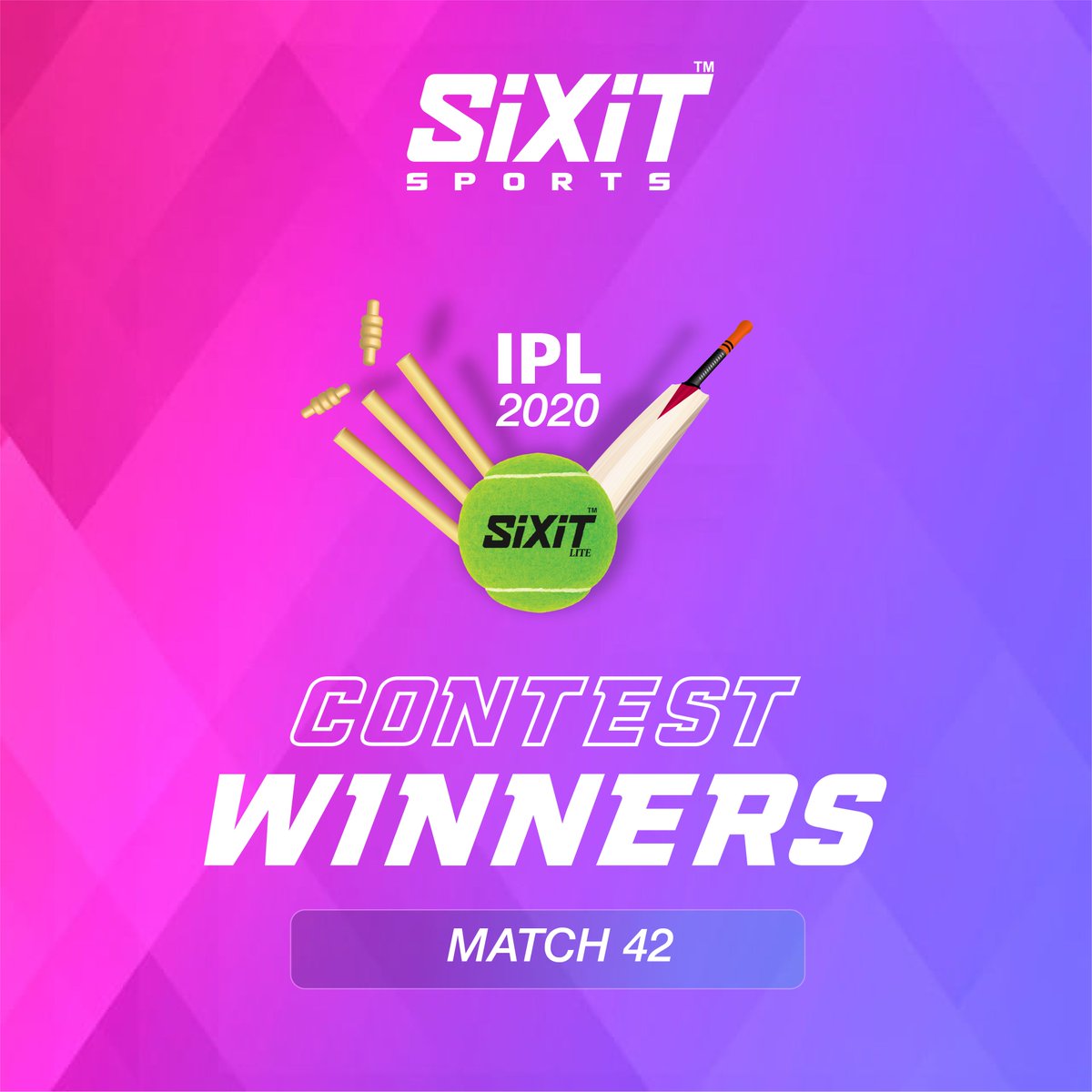 sixitsports's tweet photo. #Congratulations #Winners #IPL2020 #match42 #Contest #SiXiT #PerformanceUnmatched, kindly request all Winners to fill their respective details in the link below and submit
https://t.co/ZaSVebuons https://t.co/P6RTC8EyUl