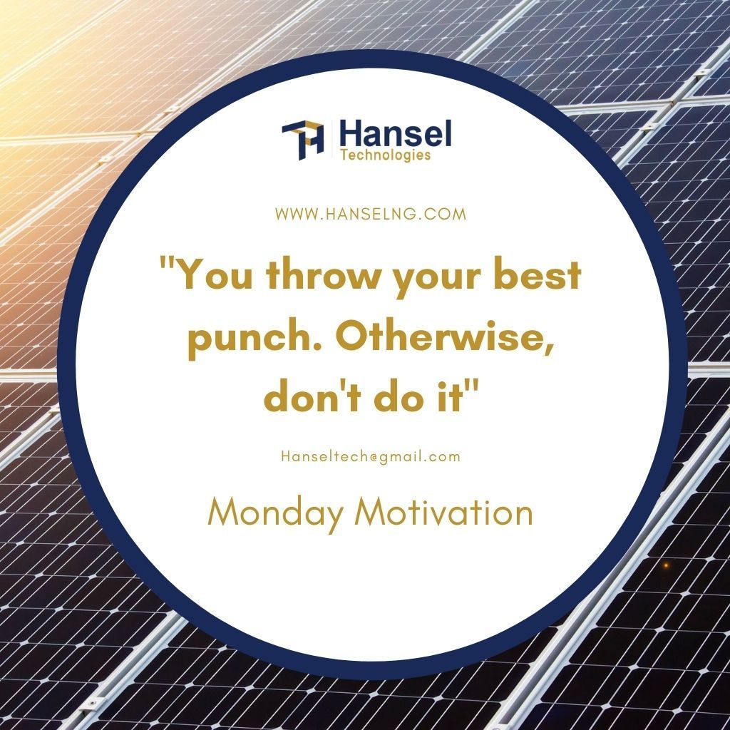 HanselTechNG's tweet photo. #MondayMotivation #Motivation #HanselTech https://t.co/W4RHcy3MRx