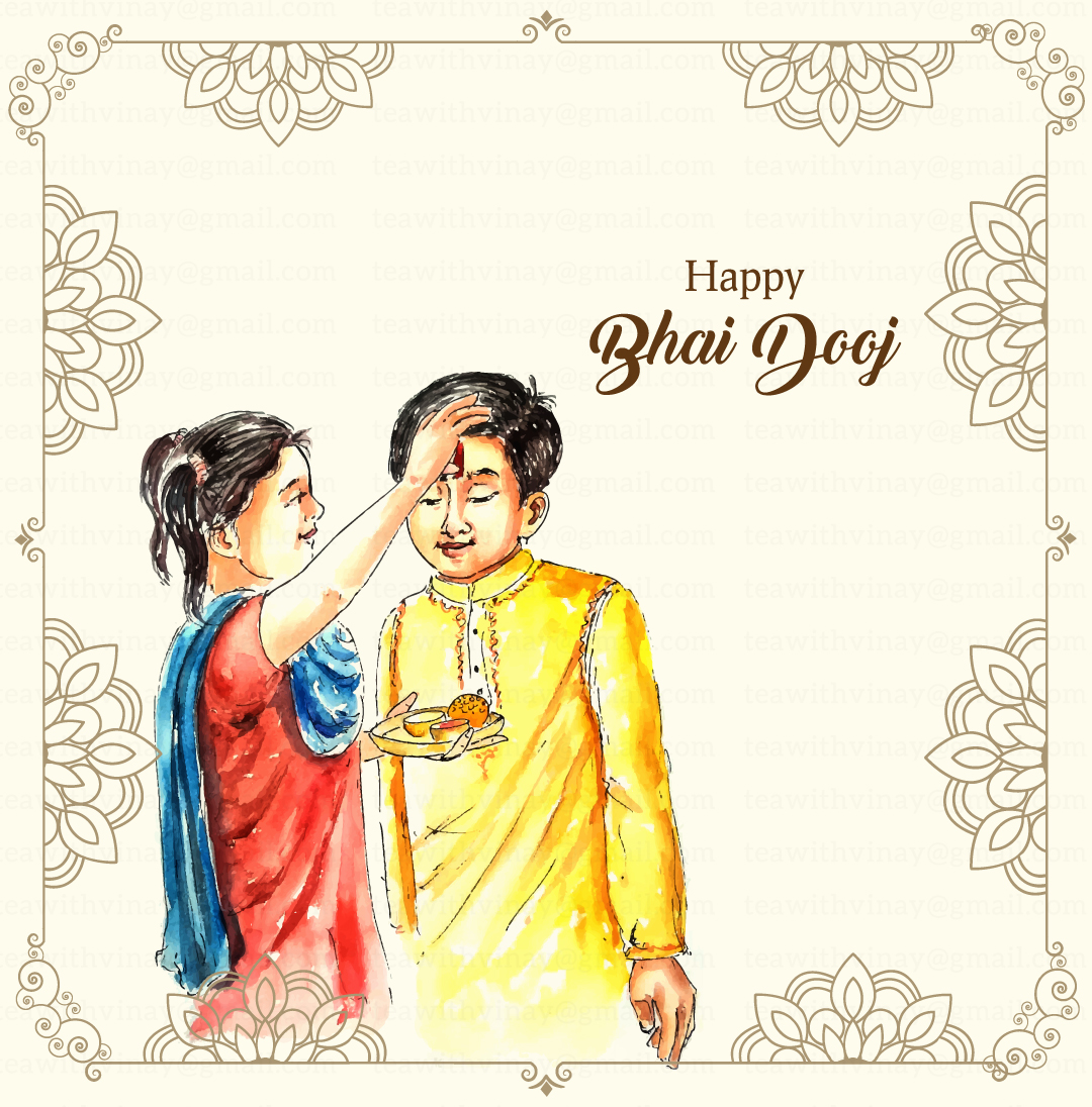 happy bhai dooj with indian man and woman cartoon dlowers and bowl design,  Festival and celebration theme Vector illustration Stock Vector Image & Art  - Alamy