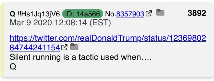 “Silent running is a tactic used when...”...performing a cyber sting op?...mapping out the spider web of in/outbound connections to a message board?...mapping the same for a voting machine?...doing all of the above while allowing the perps to believe they succeeded?